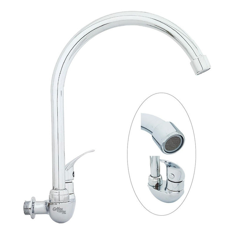 Grifería De Pared Agua Fría Cuello Ganso Pinna