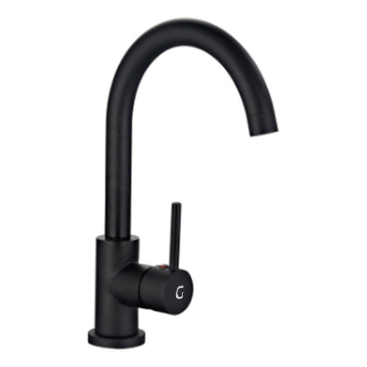Griferia Monocontrol Para Lavaplatos Cuello De Ganso Negro