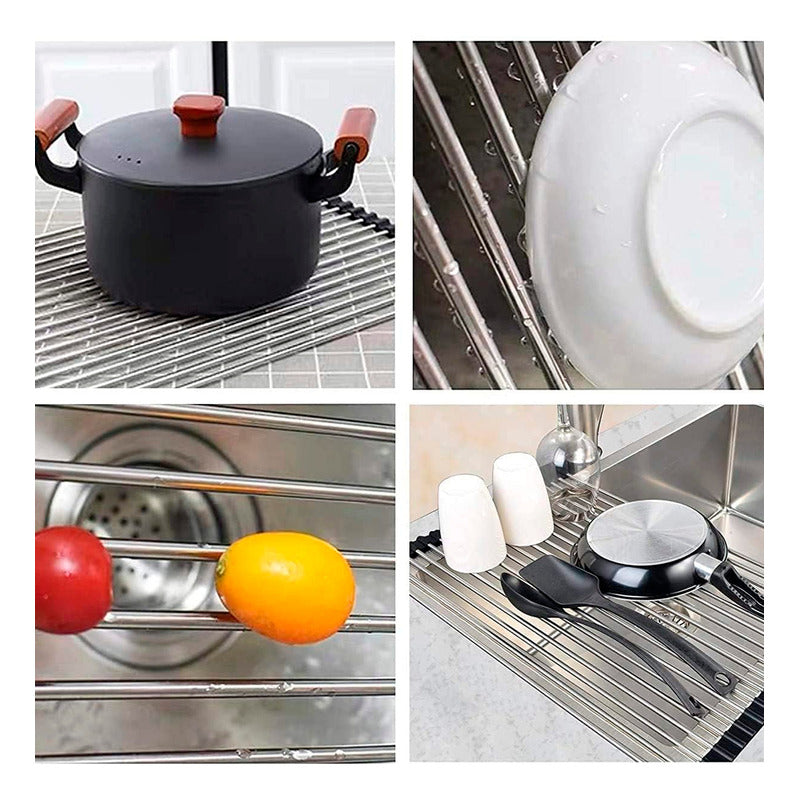 Rejilla Escurridor Retráctil Multiusos Cocina Lavap.negro