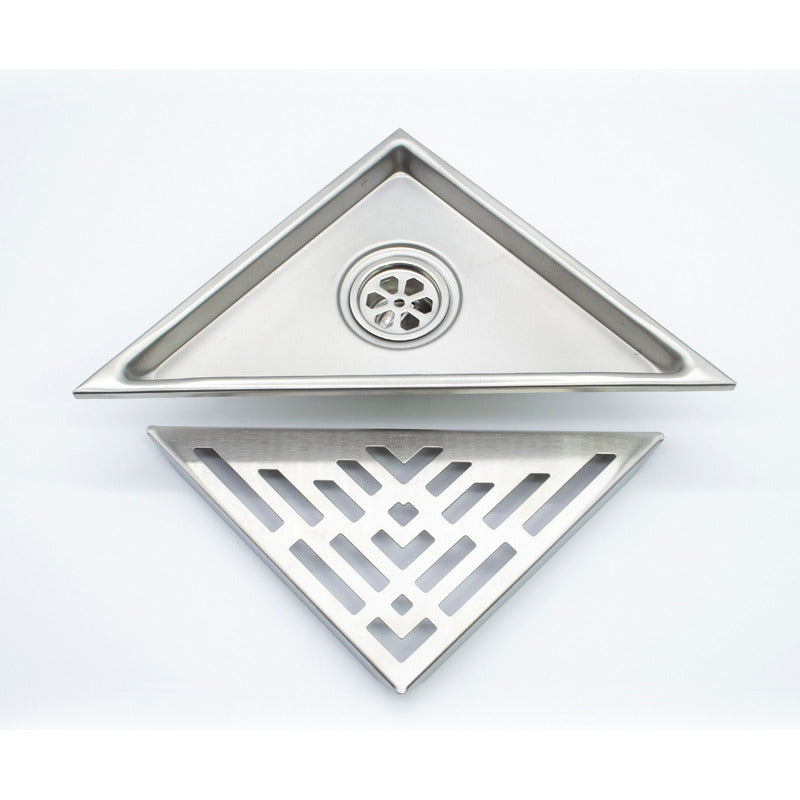Rejilla De Piso Triangular En Acero Plateada 20x28cm