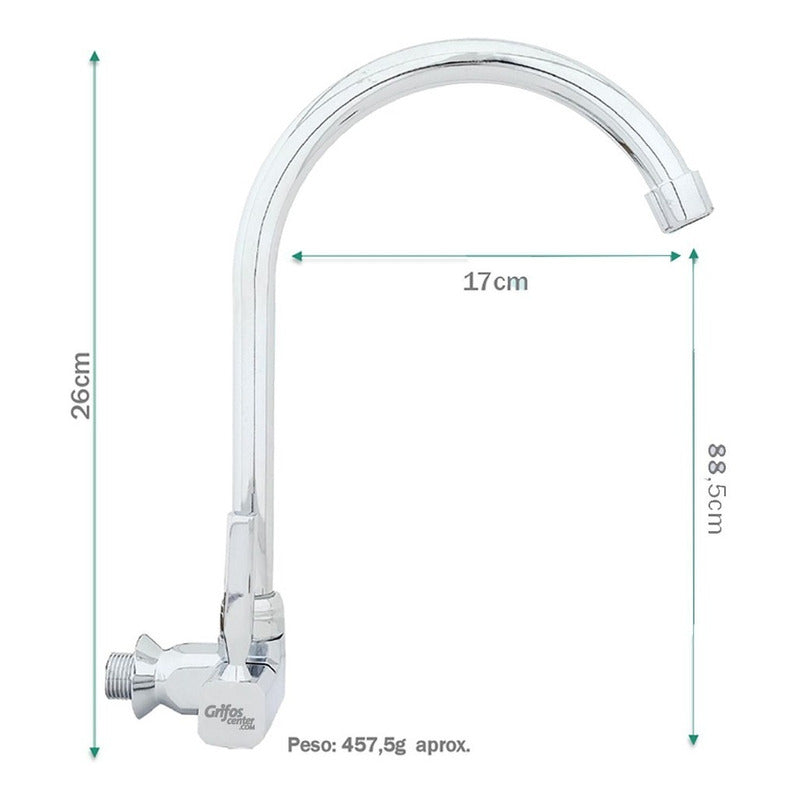 Grifería De Pared Agua Fría Cuello Ganso Koala