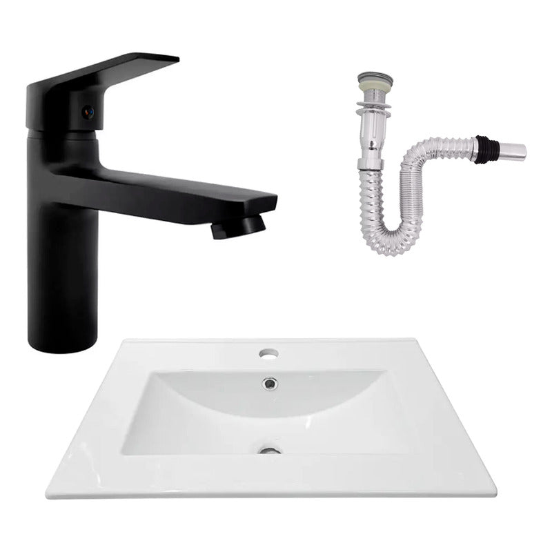 Kit Placa Lavamanos 61*40cm+griferia Monocontrol+push Flex21