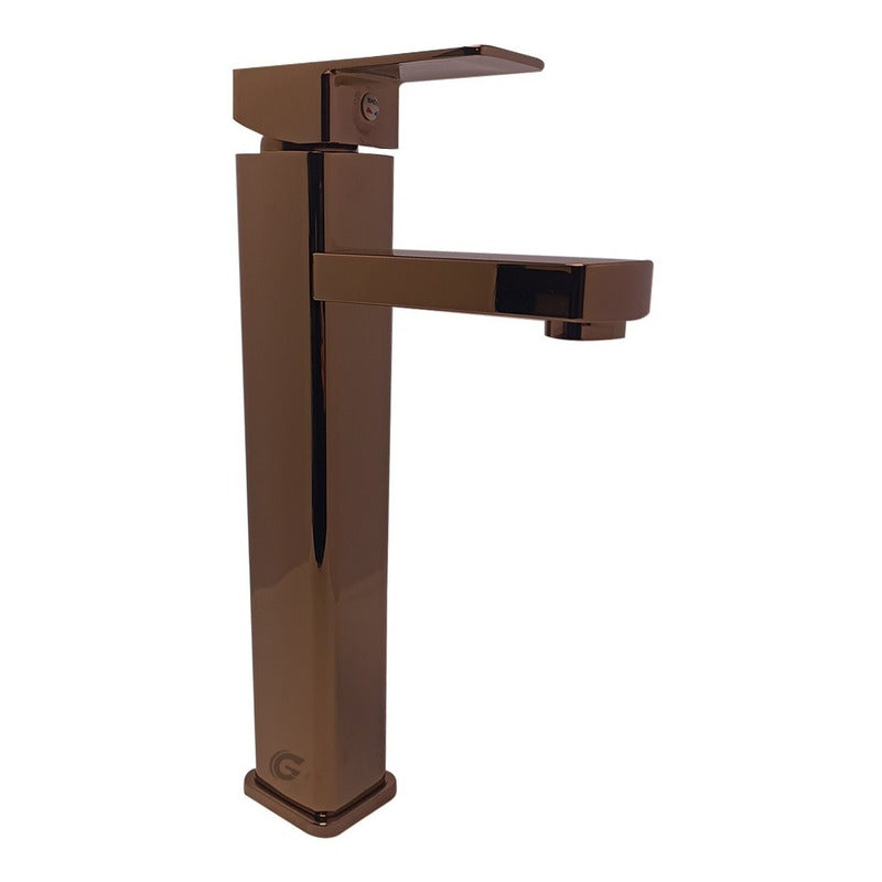 Llave Lavamanos Grifo Pico Recto Vintage Oro Rosa