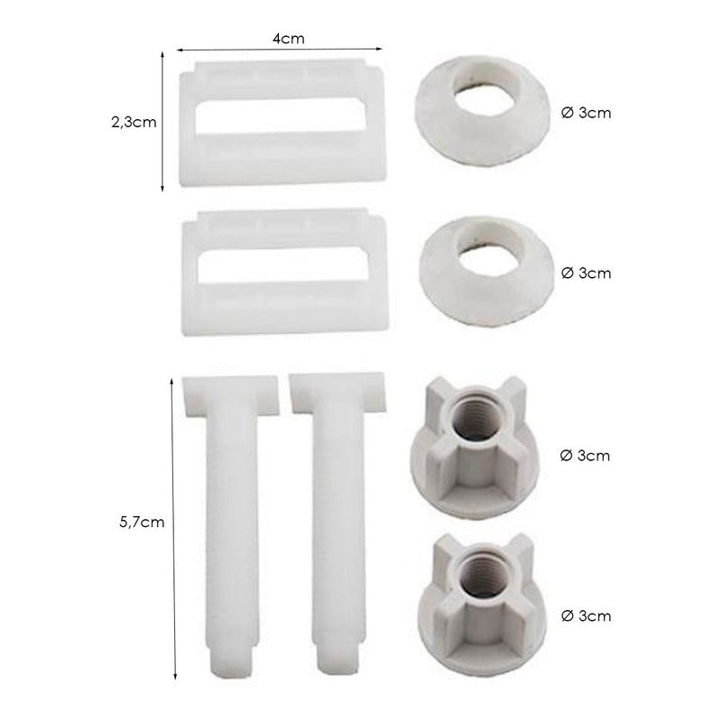 Tornillo Plástico Para Asiento Caída Lenta Base 4cm