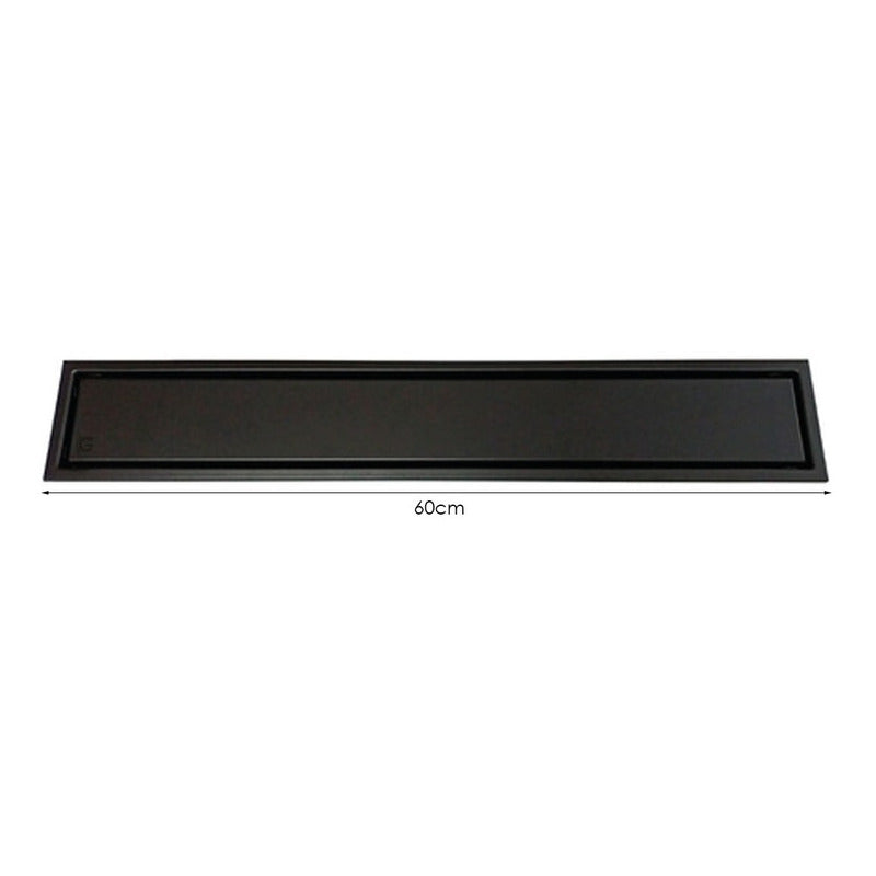 Rejilla Piso Rectangular Invisible De 60cm X 10cm Negro Mate