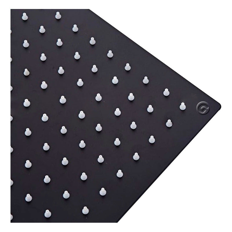 Ducha Con Tubo A Techo Color Negro 20x20 Cm