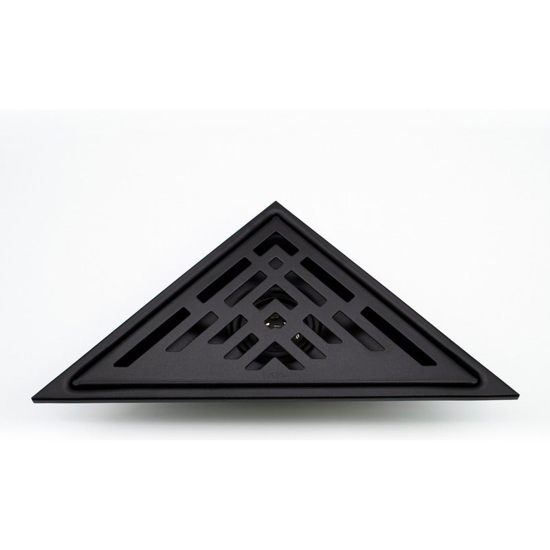 Rejilla De Piso Triangular En Acero Negro Mate 20x28cm