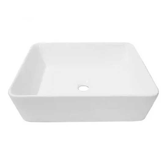 Lavamanos Rectangular De Sobreponer Blanco Porcelana