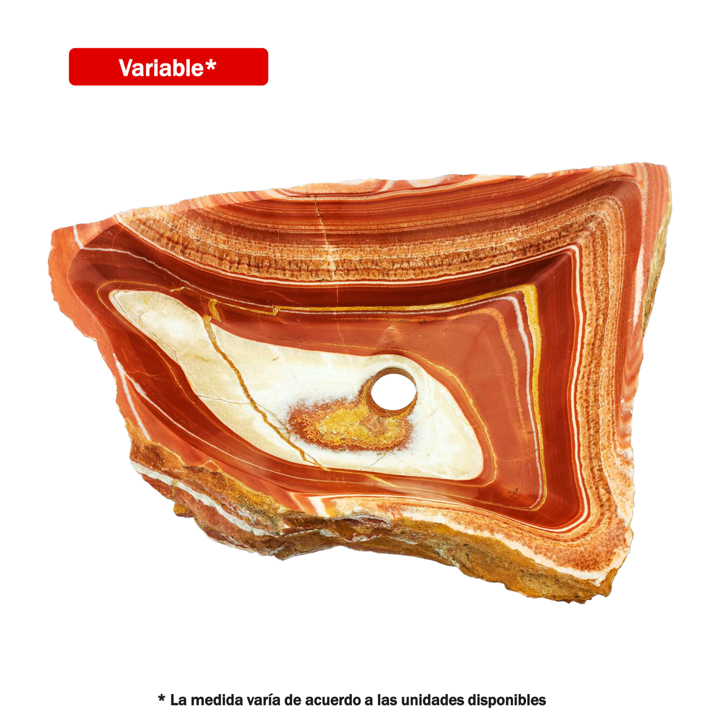 Lavamanos Sobreponer en Piedra Natural Naranja