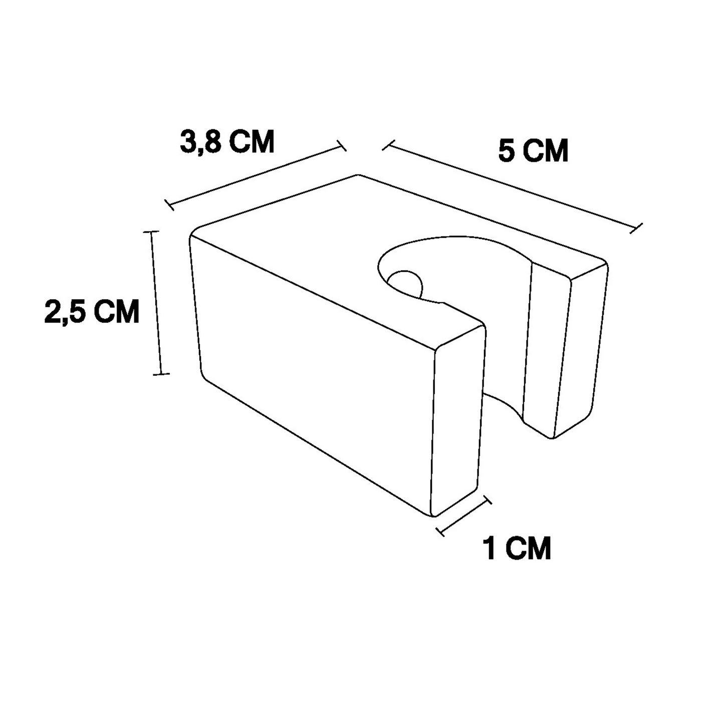 Portateleducha Fijo Cuadrada Negro Mate ABS