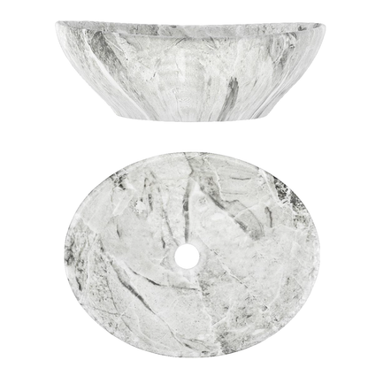 Lavamanos Ovalado De Sobreponer Gris