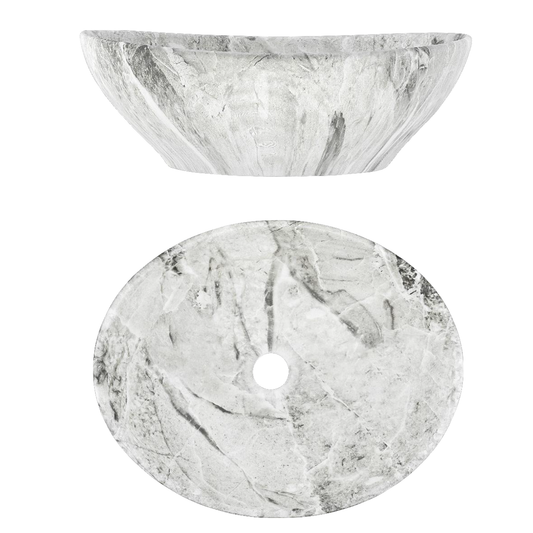 Lavamanos Ovalado De Sobreponer Gris