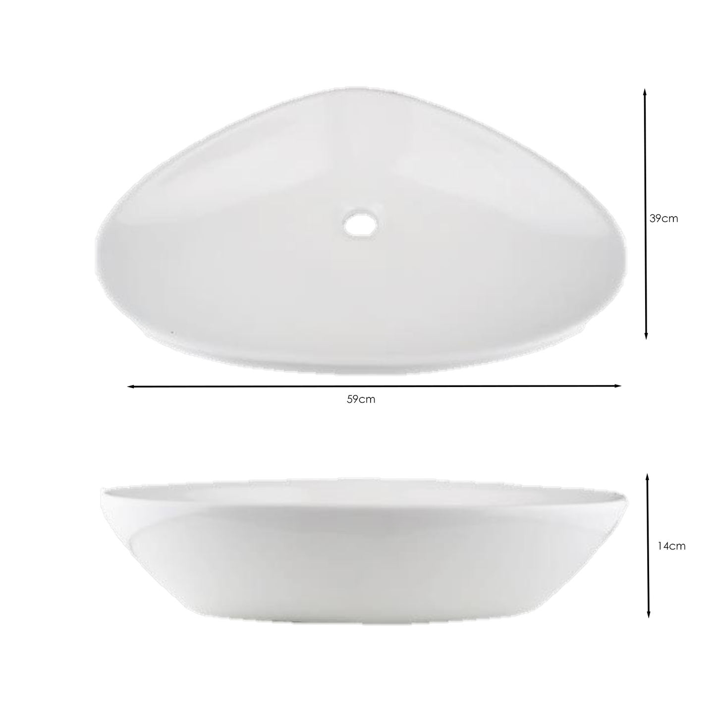 Lavamanos Blanco Sobreponer Blanco Tres Esquinas 59*39cm