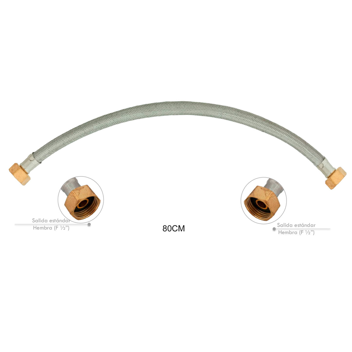 Acople en Acero 301 (½ - ½) -  80 CM