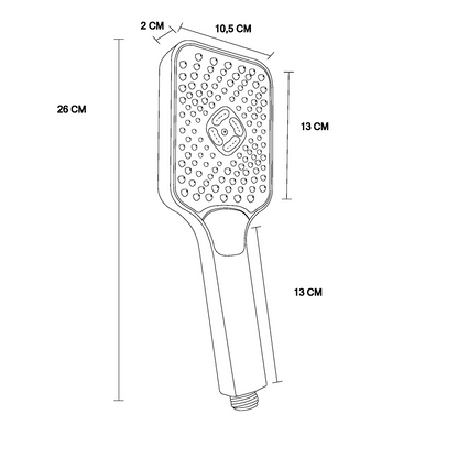 Teleducha Cuadrada en ABS Doble Funcion Negro Mate Geometry
