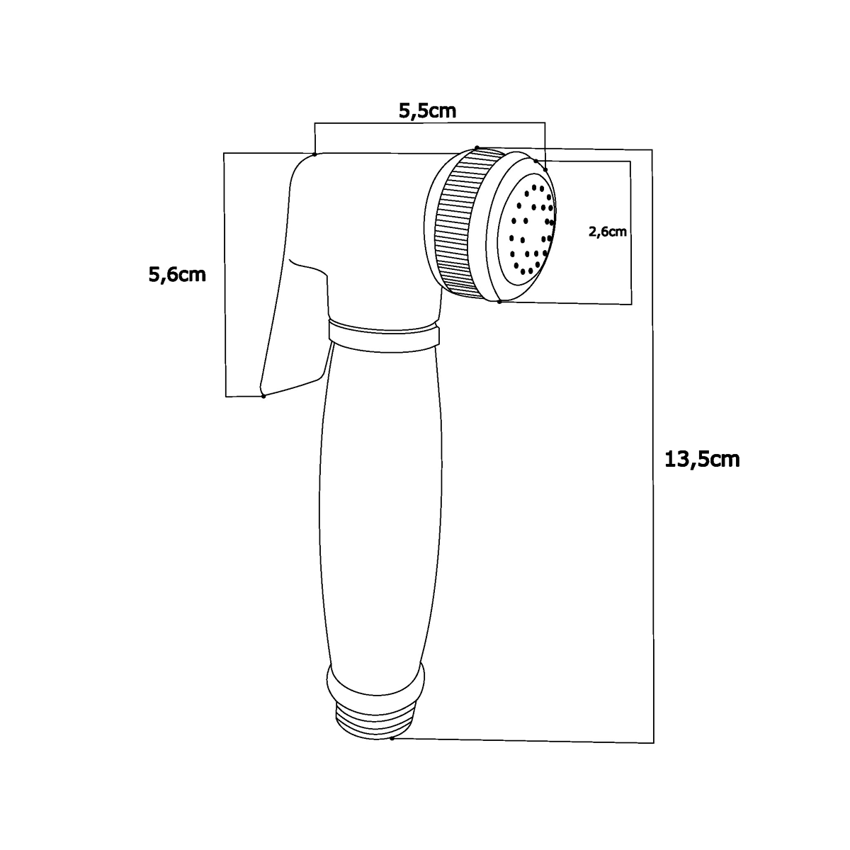 Ducha Bidet en Bronce Dorada Brillante Cilindrica