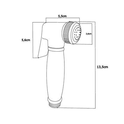 Ducha Bidet en Bronce Dorada Brillante Cilindrica