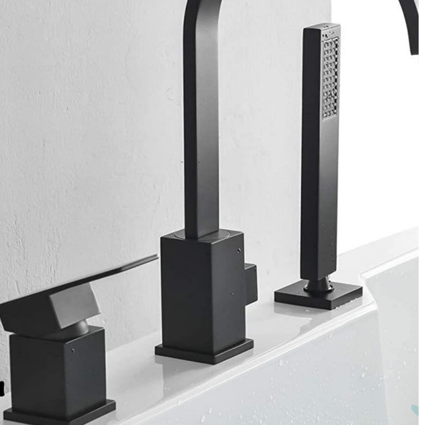 Manija Monocontrol Cuadrada para Mesa Plateado Cromado