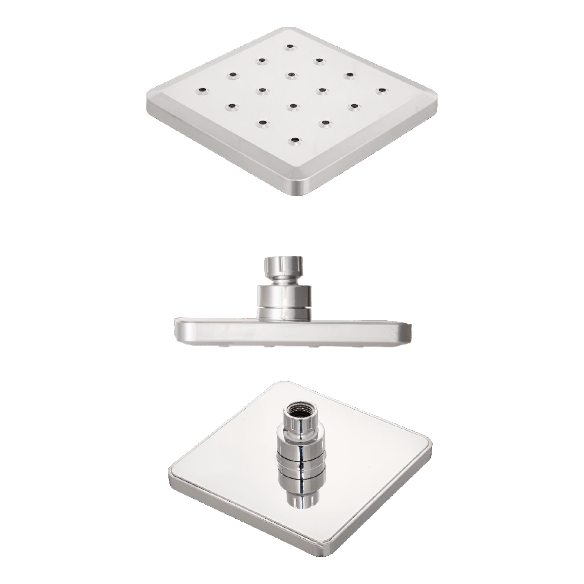 Ducha Regadera Cuadrada ABS 15Cm Plateada Cromada