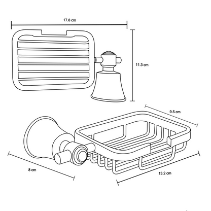 Jabonera Canastilla para Baño en Aluminio Negro Mate Turm