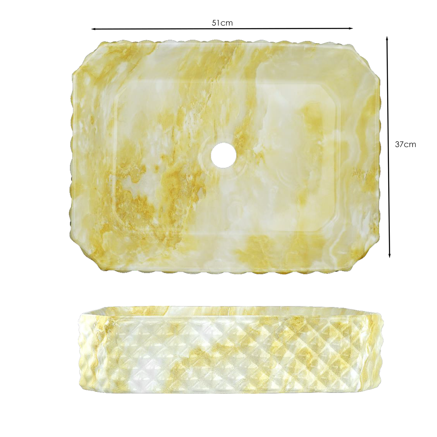 Lavamanos Sobreponer Rectangular Stella Amarillo