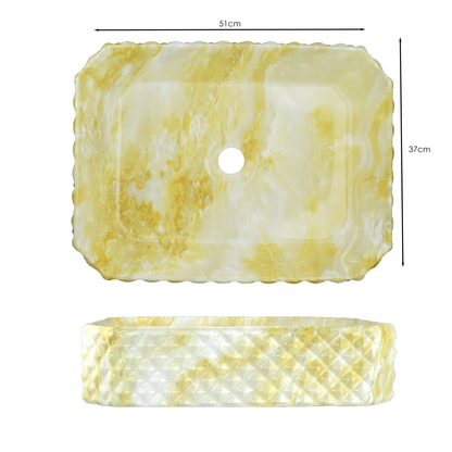 Lavamanos Sobreponer Rectangular Stella Amarillo