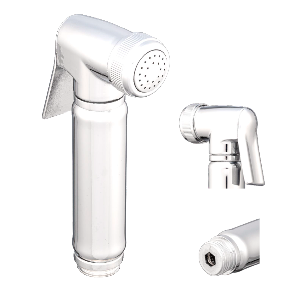 Ducha Bidet en Zamak Plateada Cromada Cilindrica