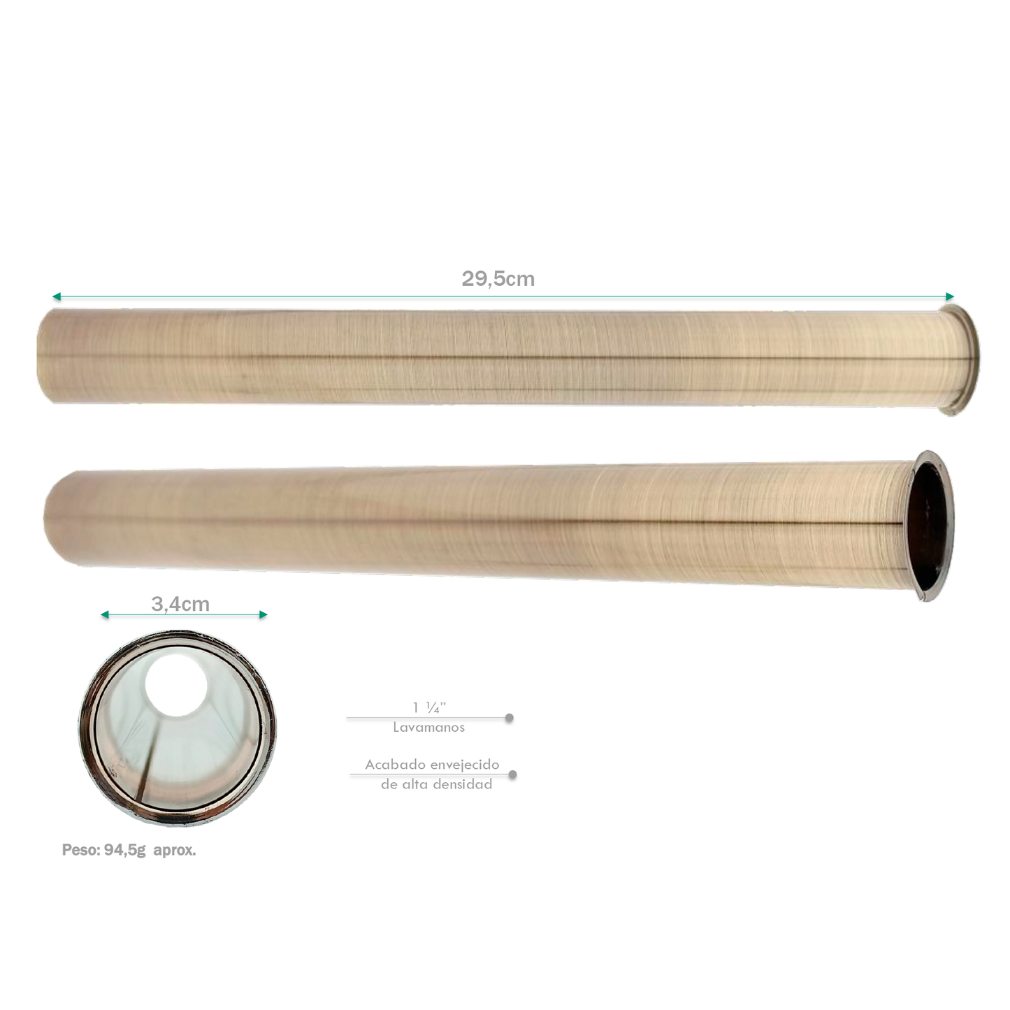 Sosco de Lavamanos 30cm Envejecido en Acero
