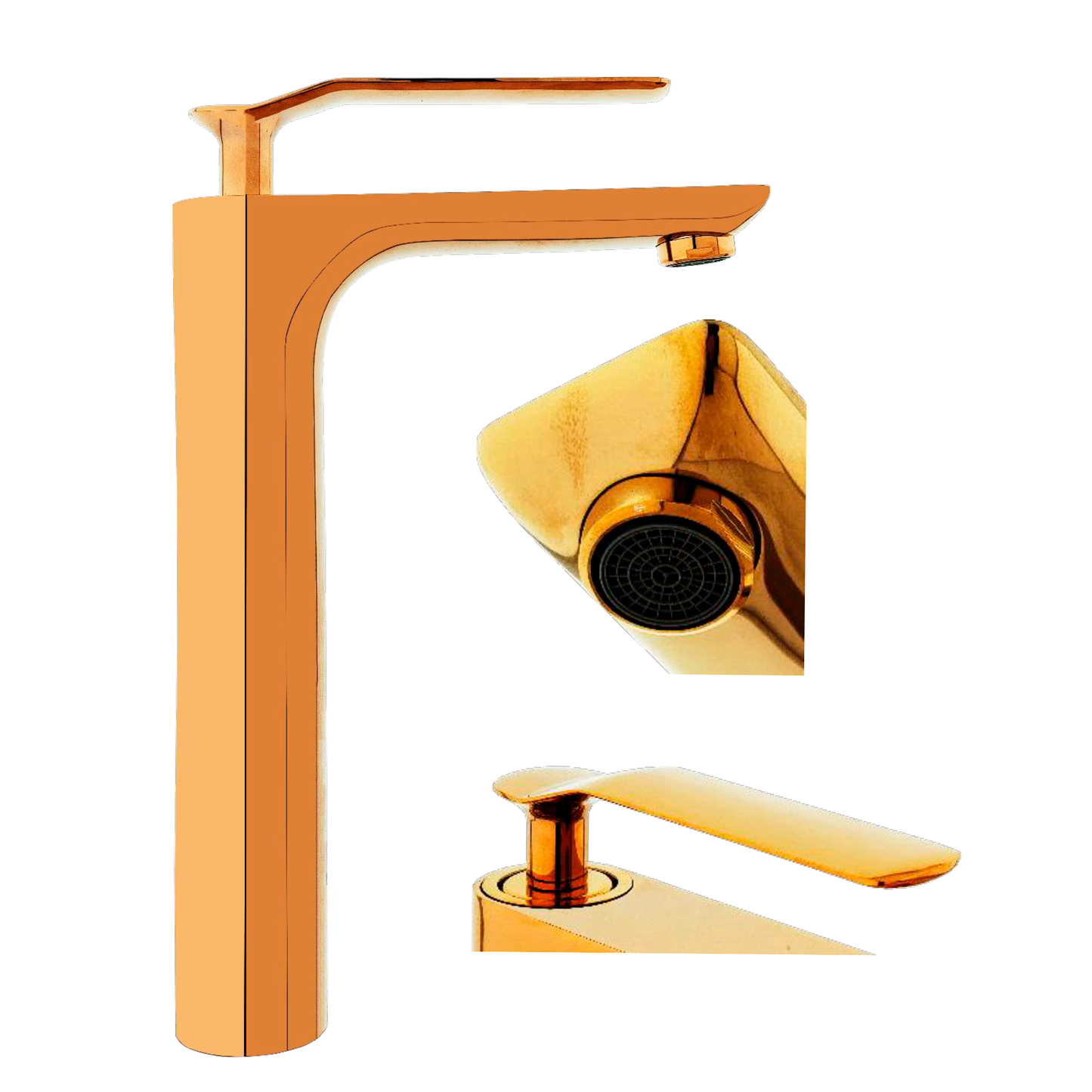Griferia Monocontrol Lavamanos Alta Rose Gold Singapur