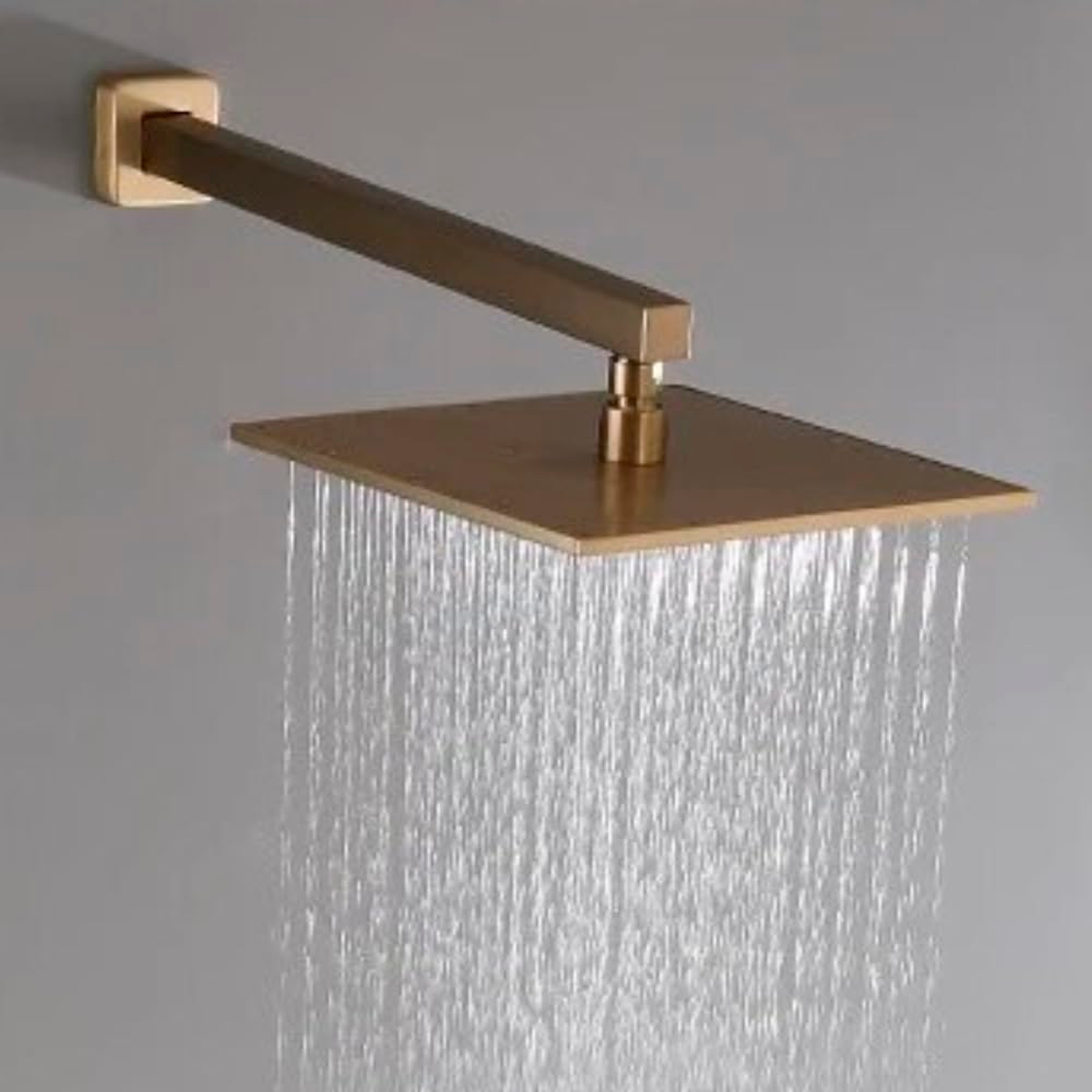 Tubo de Ducha Pared Cuadrado 40cm Dorado Brillante