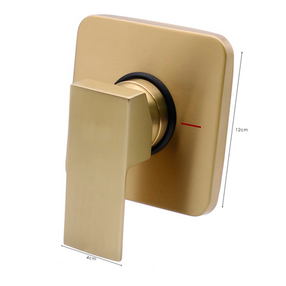 Mezclador Ducha Monocontrol Cuadrado Dorado Cepillado
