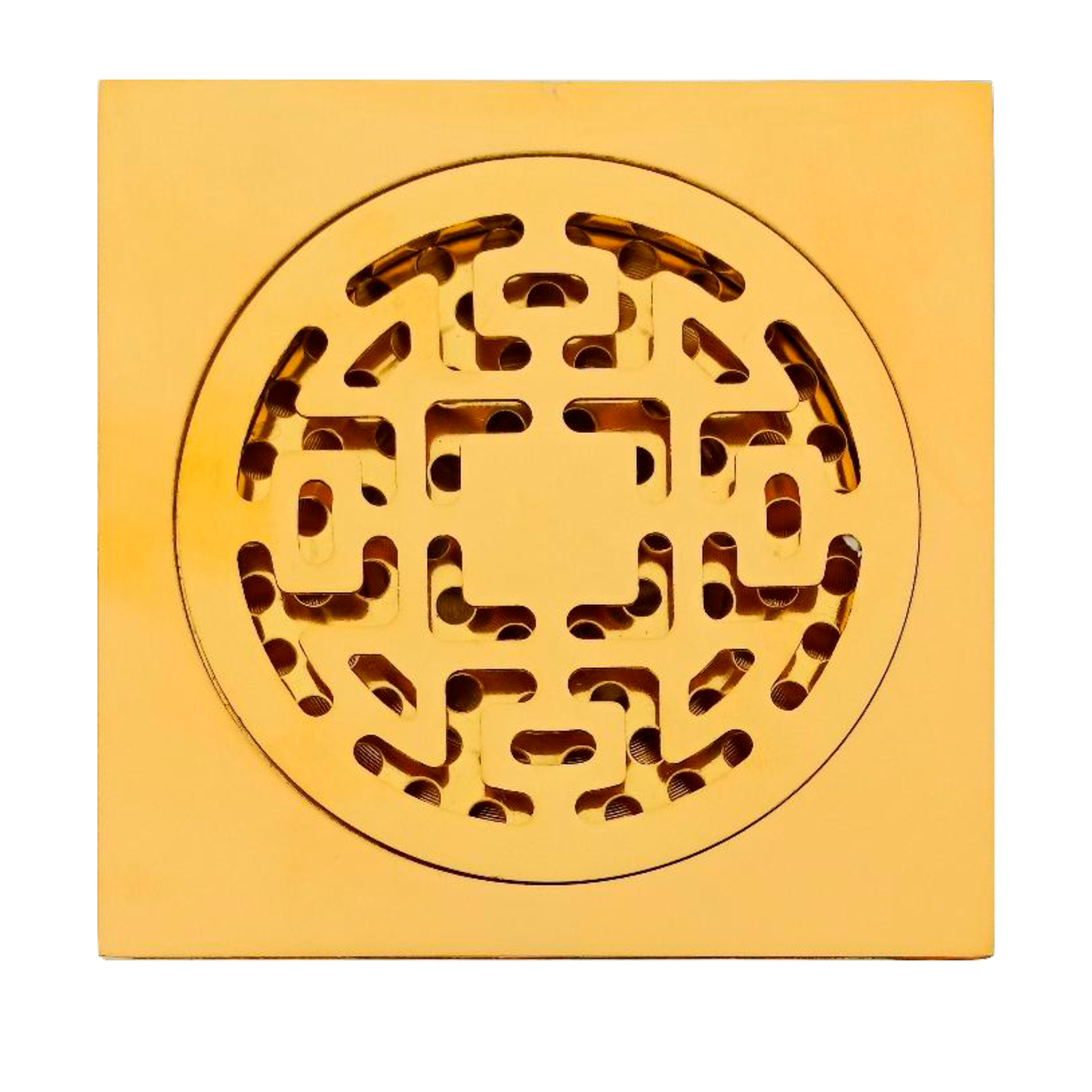 Rejilla de Piso Cuadrada 10cm Dorado Brillante