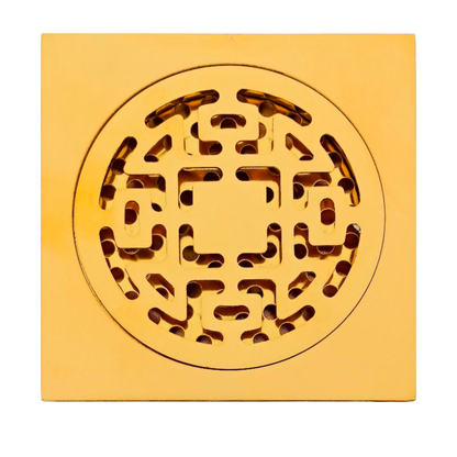 Rejilla de Piso Cuadrada 10cm Dorado Brillante