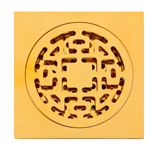 Rejilla de Piso Cuadrada 10cm Dorado Brillante