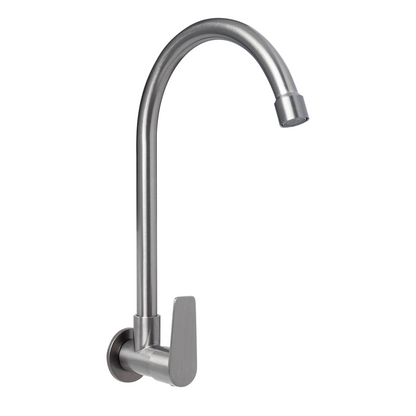 Griferia Agua Fria Lavaplatos Gris Cepillado Acero 304