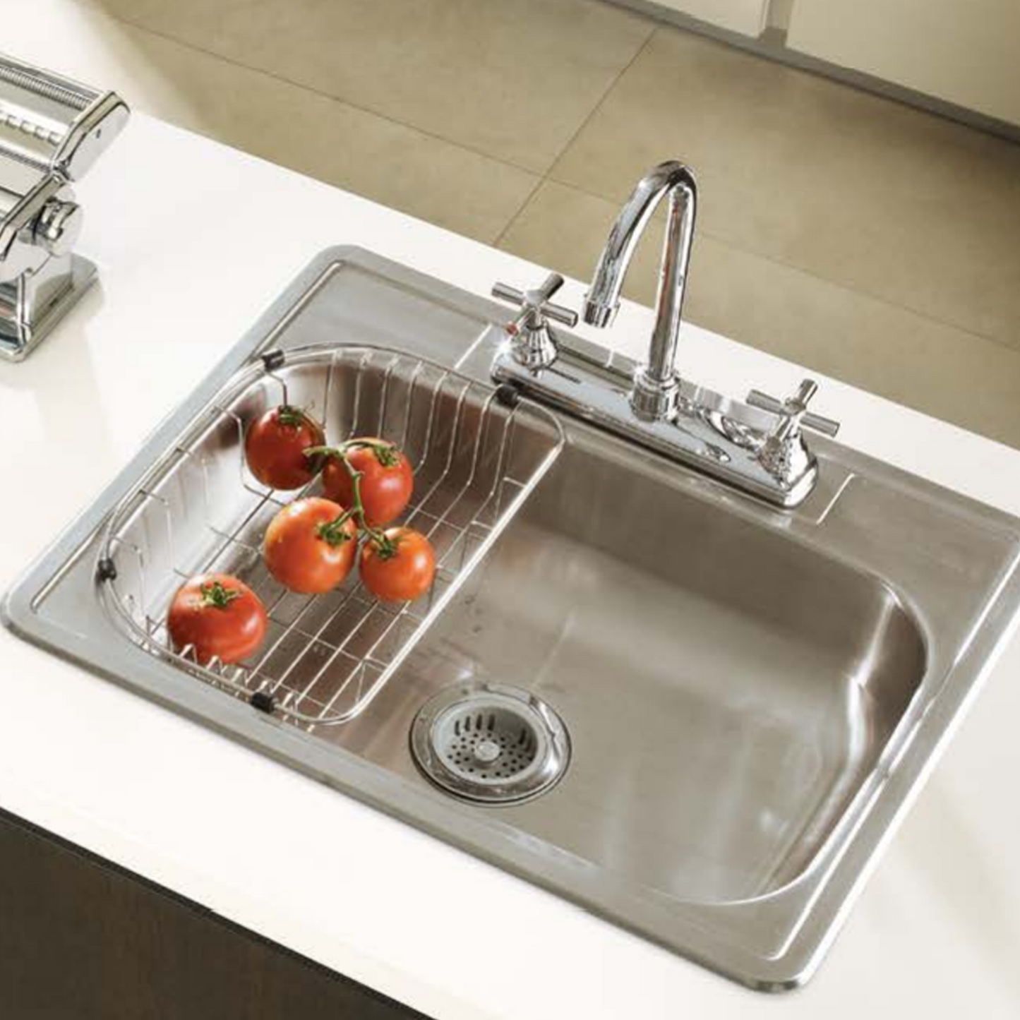 Escurridor de Verduras Acero Inoxidable 33.5x24.5x8cm Plateado