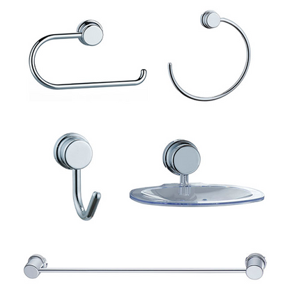 Juego de Accesorios para Baño Plateado Cromado Moonlinght X5 ABS