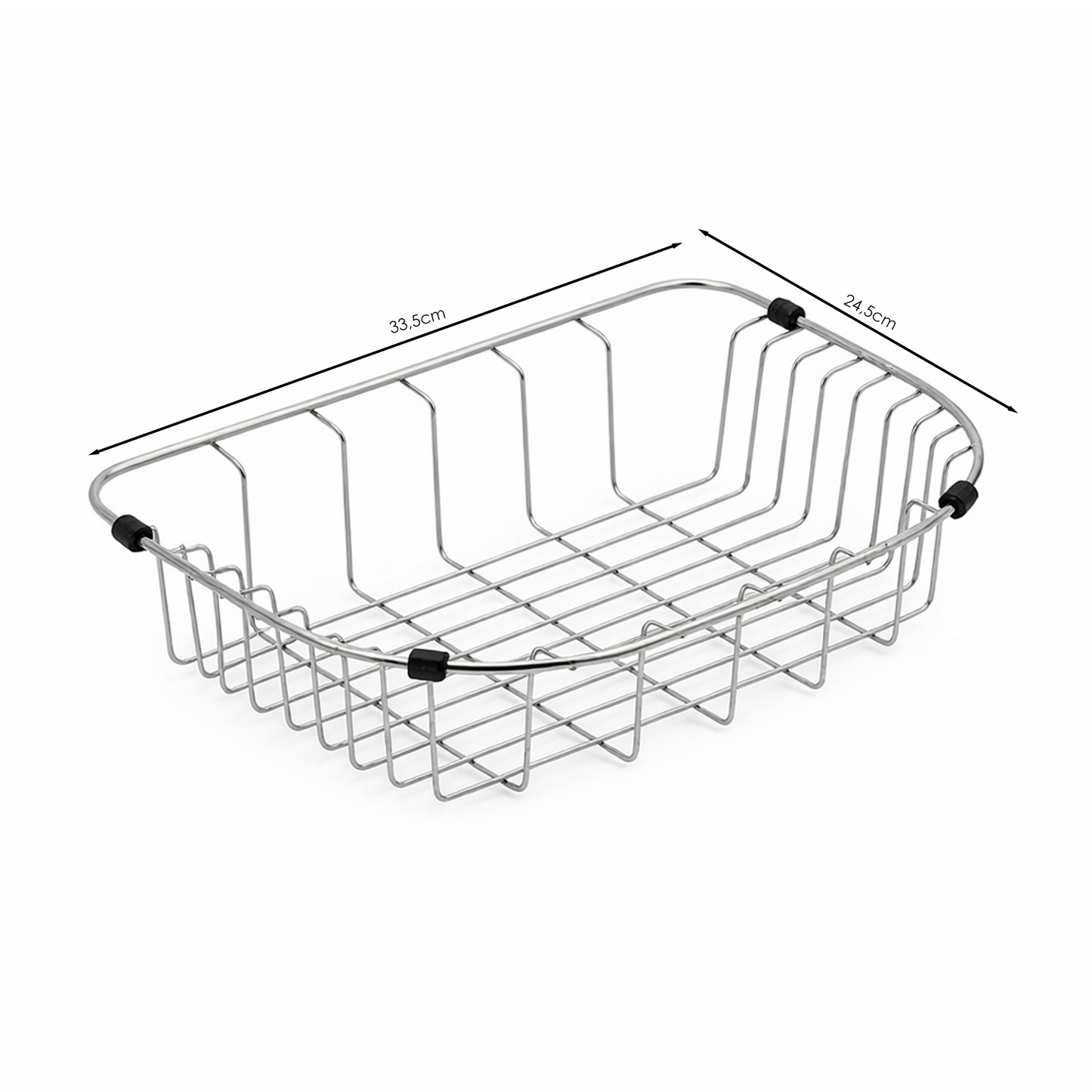 Escurridor de Verduras Acero Inoxidable 33.5x24.5x8cm Plateado