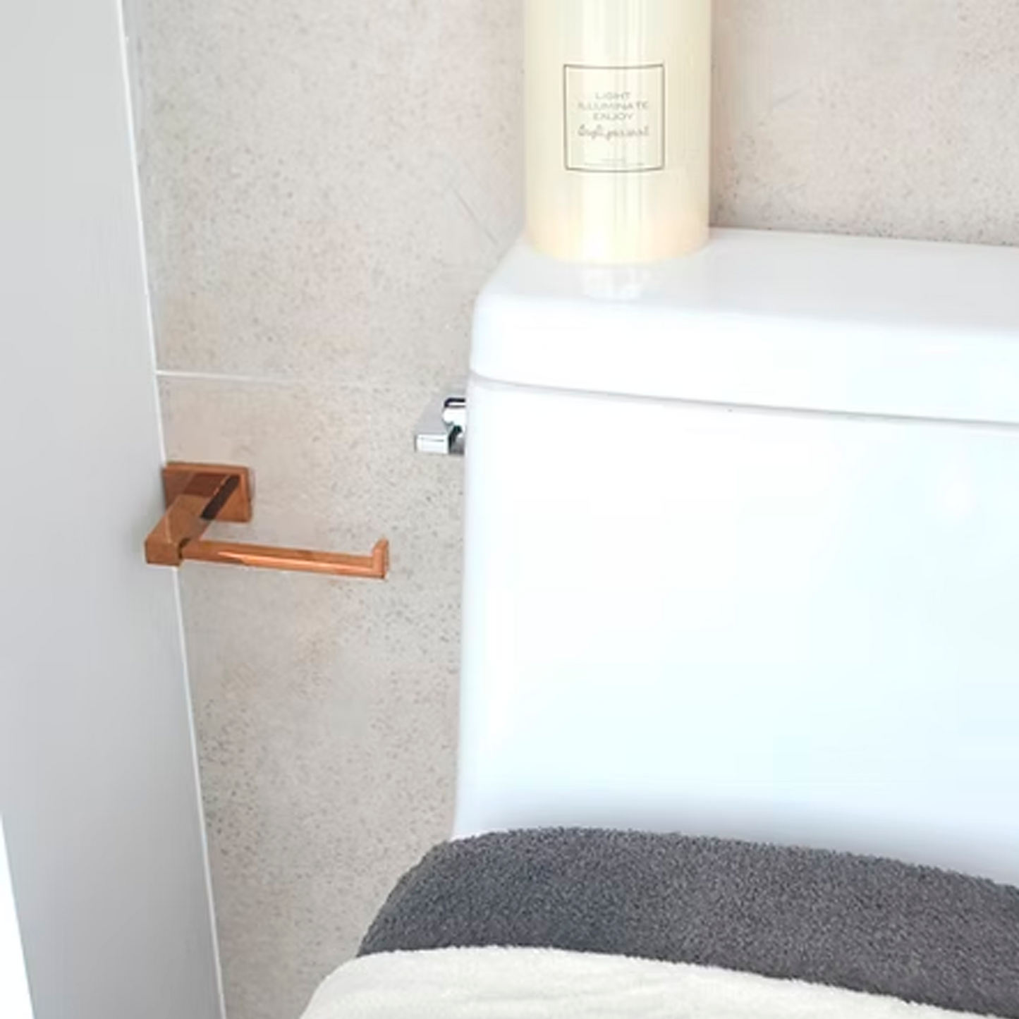 Porta Papel Papelera para Baño Oro Rosa Brillante Rubo