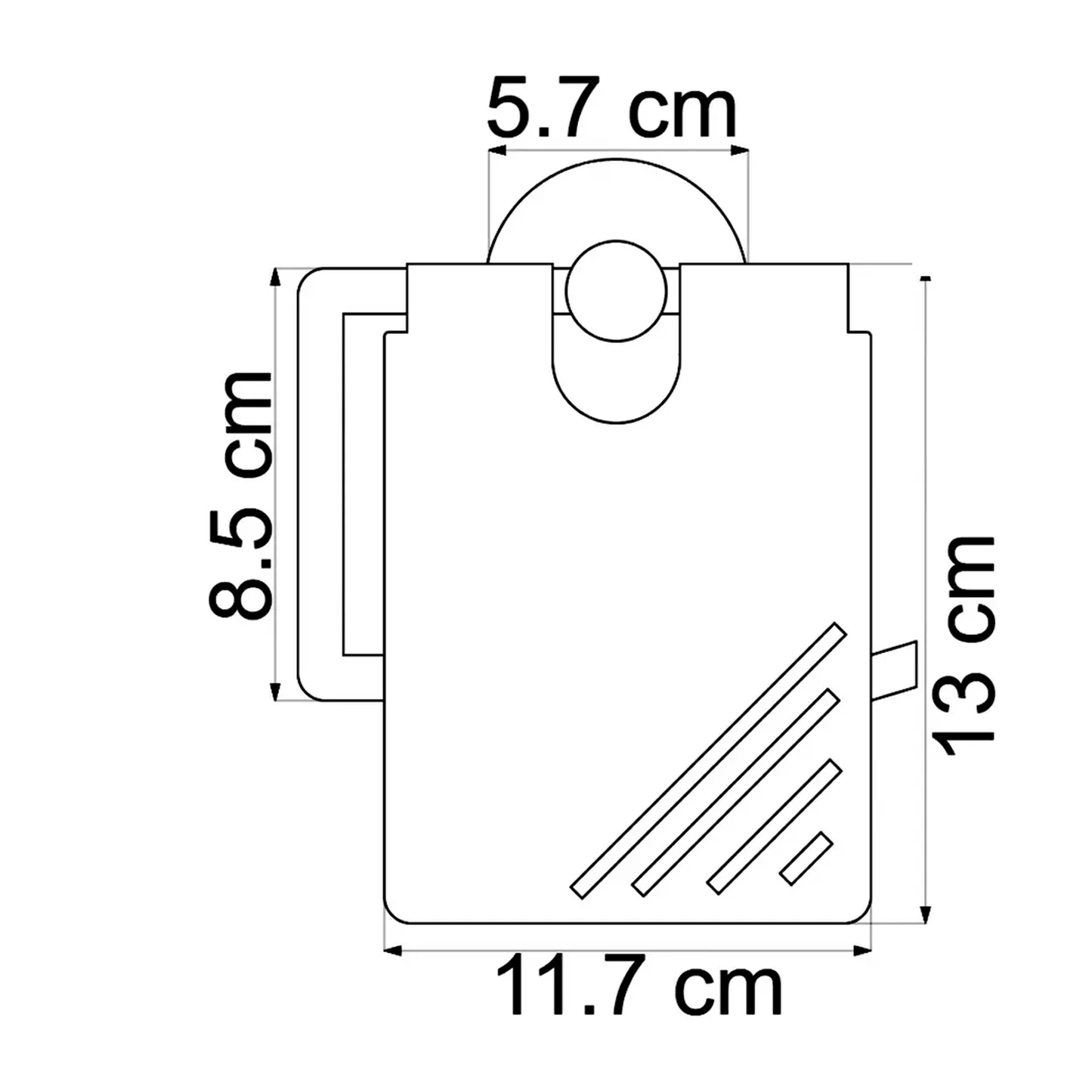 Portarollo para Baño con Tapa en Aluminio Dorado
