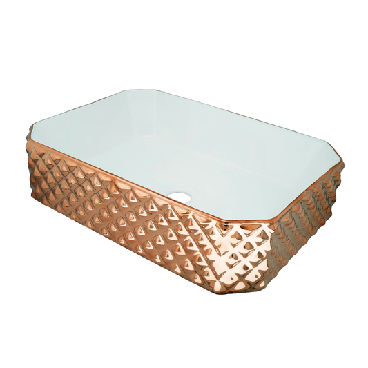 Lavamanos Sobreponer Rectangular Stella Rose/Blanco
