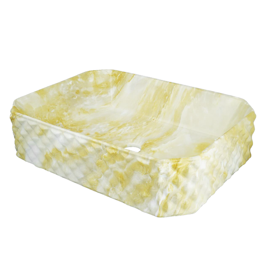 Lavamanos Sobreponer Rectangular Stella Amarillo