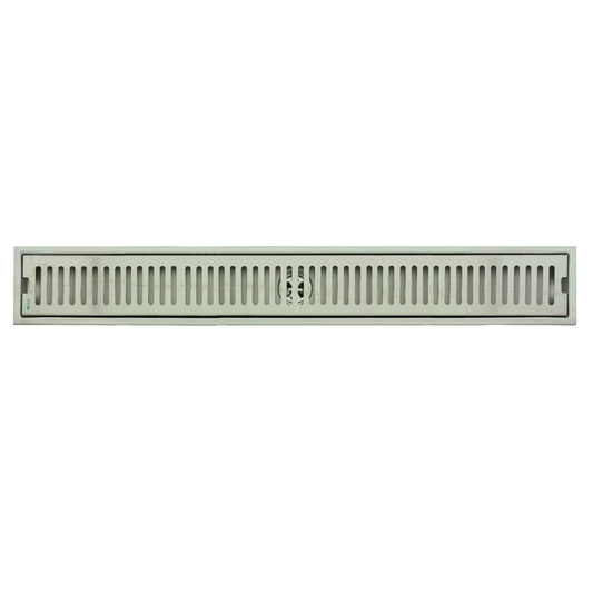 Rejilla de Piso Cuadrada 100*10cm Ranurada Plateada