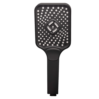 Teleducha Cuadrada en ABS Doble Funcion Negro Mate Geometry