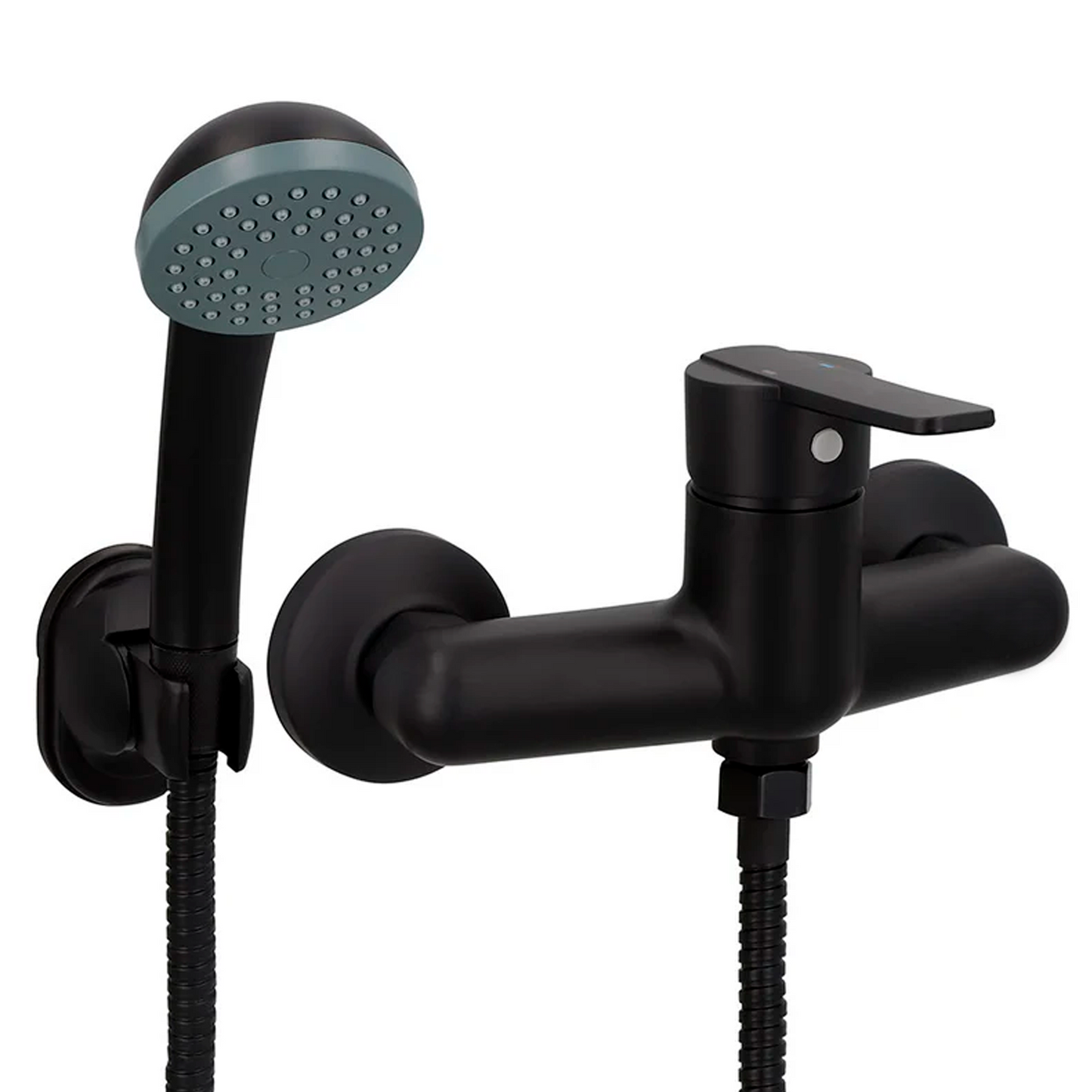 Mezclador Ducha Monocontrol Cuerpo Expuesto Negro Mate Dallas