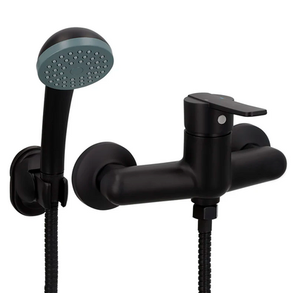 Mezclador Ducha Monocontrol Cuerpo Expuesto Negro Mate Dallas