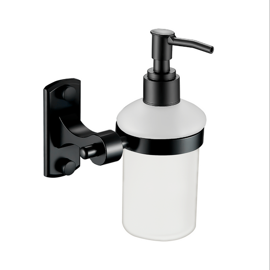 Dispensandor de Jabon Base Rectangular en Aluminio Negro