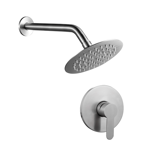 Kit Mezclador Ducha Monocontrol+Ducha 15cm Plateado Satinado