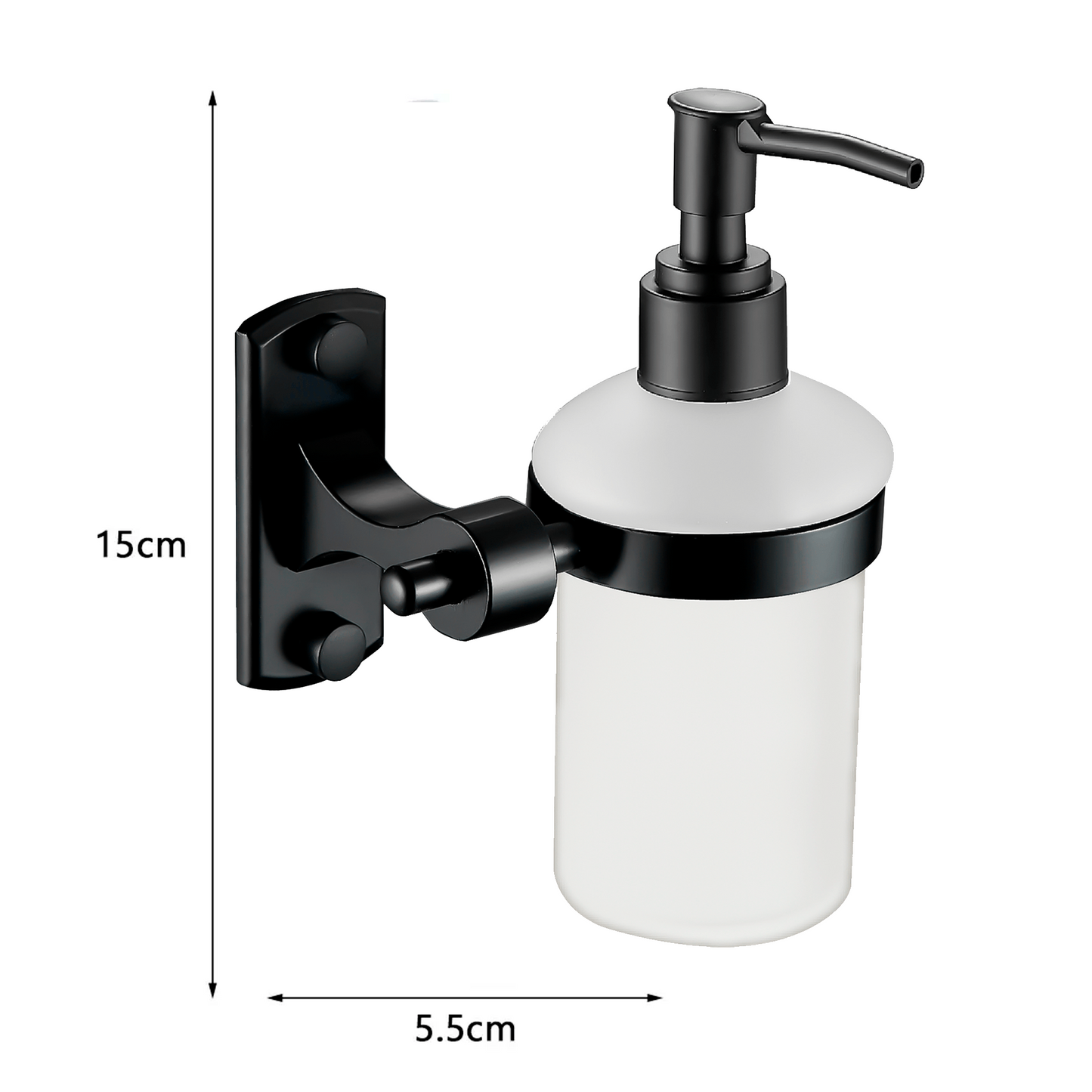 Dispensandor de Jabon Base Rectangular en Aluminio Negro