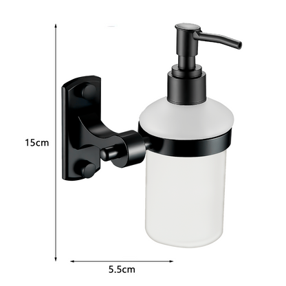 Dispensandor de Jabon Base Rectangular en Aluminio Negro